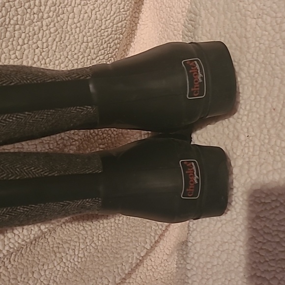 Chooka women's rain boots black and gray tweed 2 buckles size 9 - Picture 7 of 7